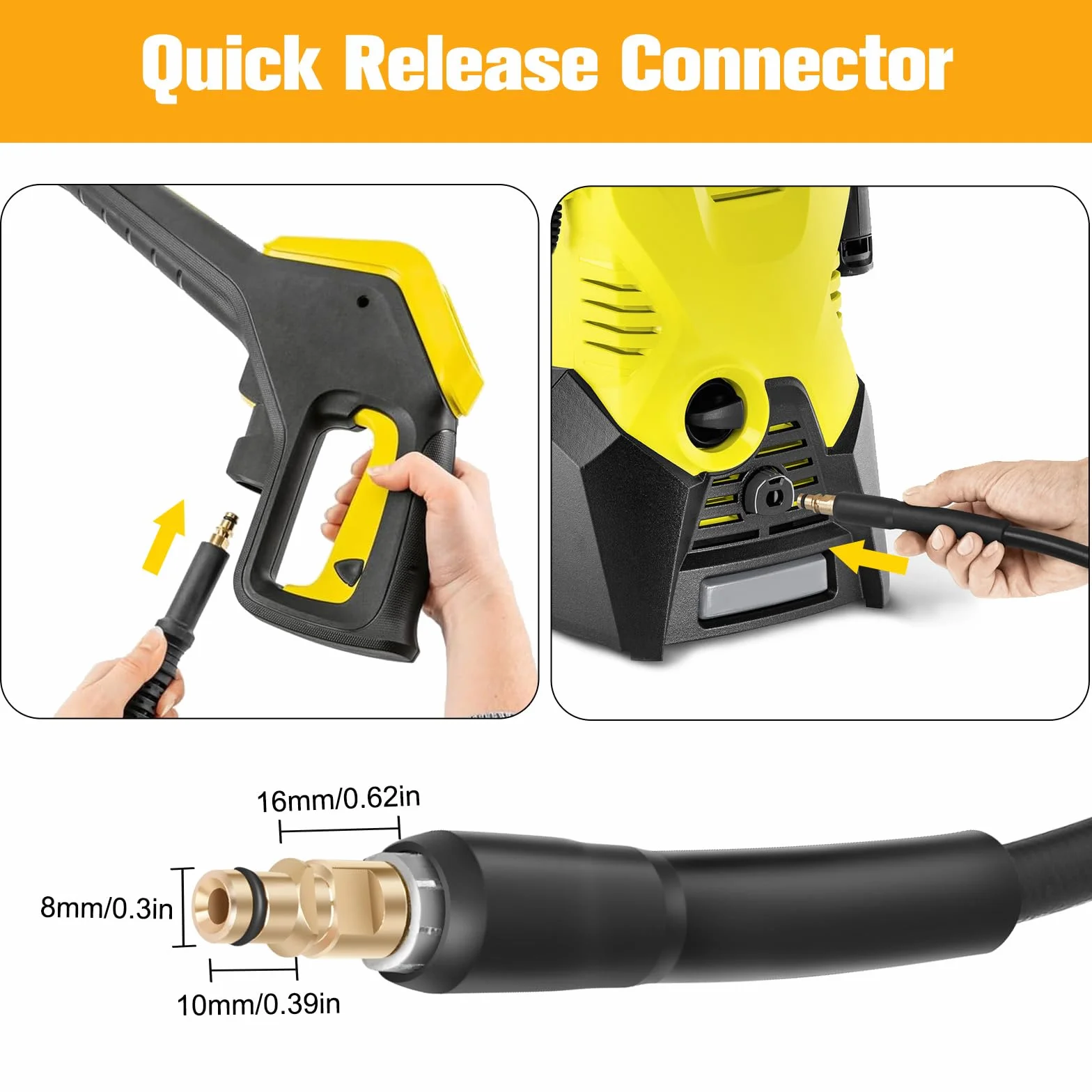 8M Manguera Presión Para Kärcher K2 K3 K4 K5 K6 K7 Hidrolimpiadora Mangueras de Alta Presión Para Kärcher Repuesto Accesorios Lavadora Presion Extensión Hose Alargador Conector Rápido