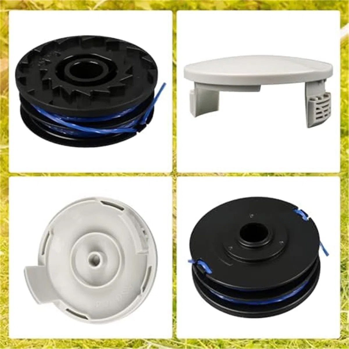 Bobina automática para cortadora de césped Línea de Carrete de cortacésped Rac123, para Ryobi 1,6 mm x 8. Recortadora de Repuesto Rlt4027 Rlt4125 Rlt5027 Rlt6030 Rlt5127 Rlt6130(Black 8 2)