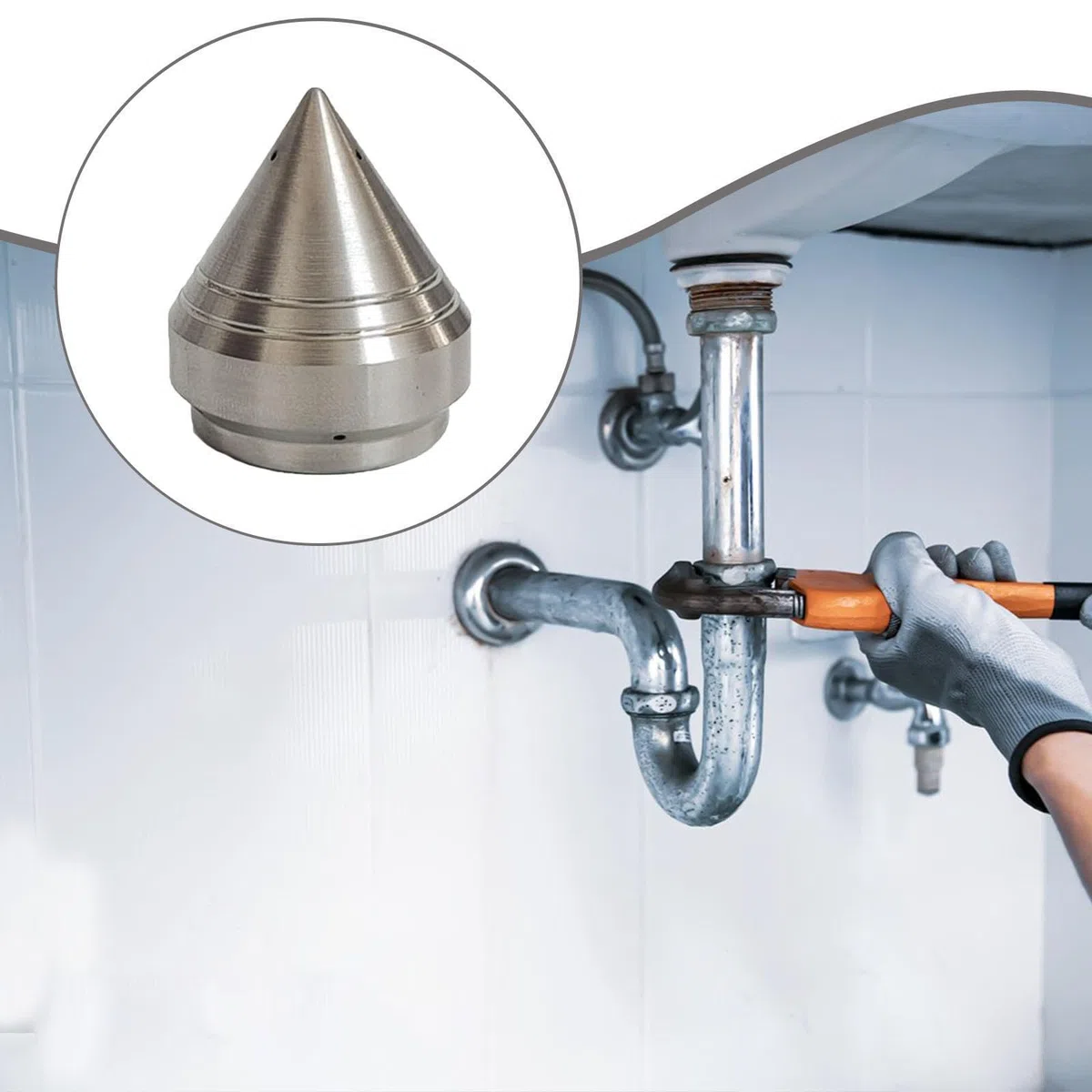 Boquilla de Chorro para Alcantarillado Conector Rápido Herramienta de Limpieza Y Desatascador de Drenaje con Rosca de 1/2 Pulgada Adecuado para, 70L por Minuto
