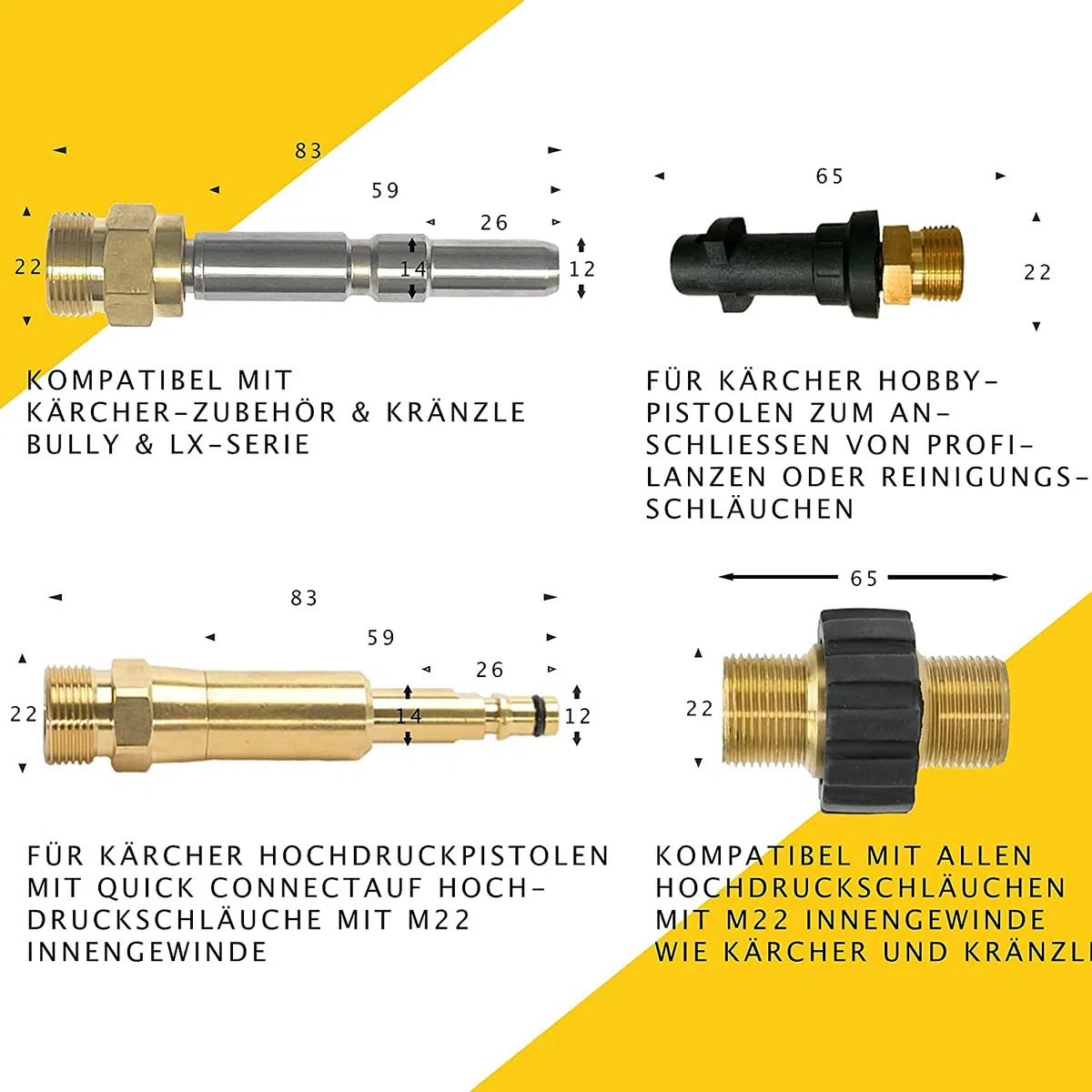 M&M Smartek manguera desatascadora 40 m, kit 7 piezas, para KEW/Nilfisk | Kit desatascador con manguera, adaptadores y boquillas según variante; comprobar conexiones, presión, contenido y equipo.