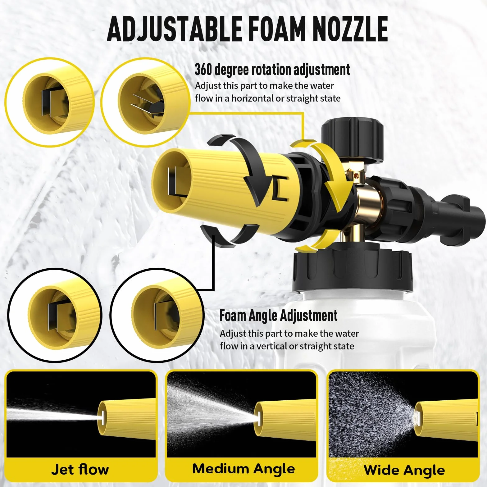 OHAYORI Lanza de espuma para Karcher K2-K7, cañón de alta presión ajustable, accesorio de lavado de coche con boquilla mejorada