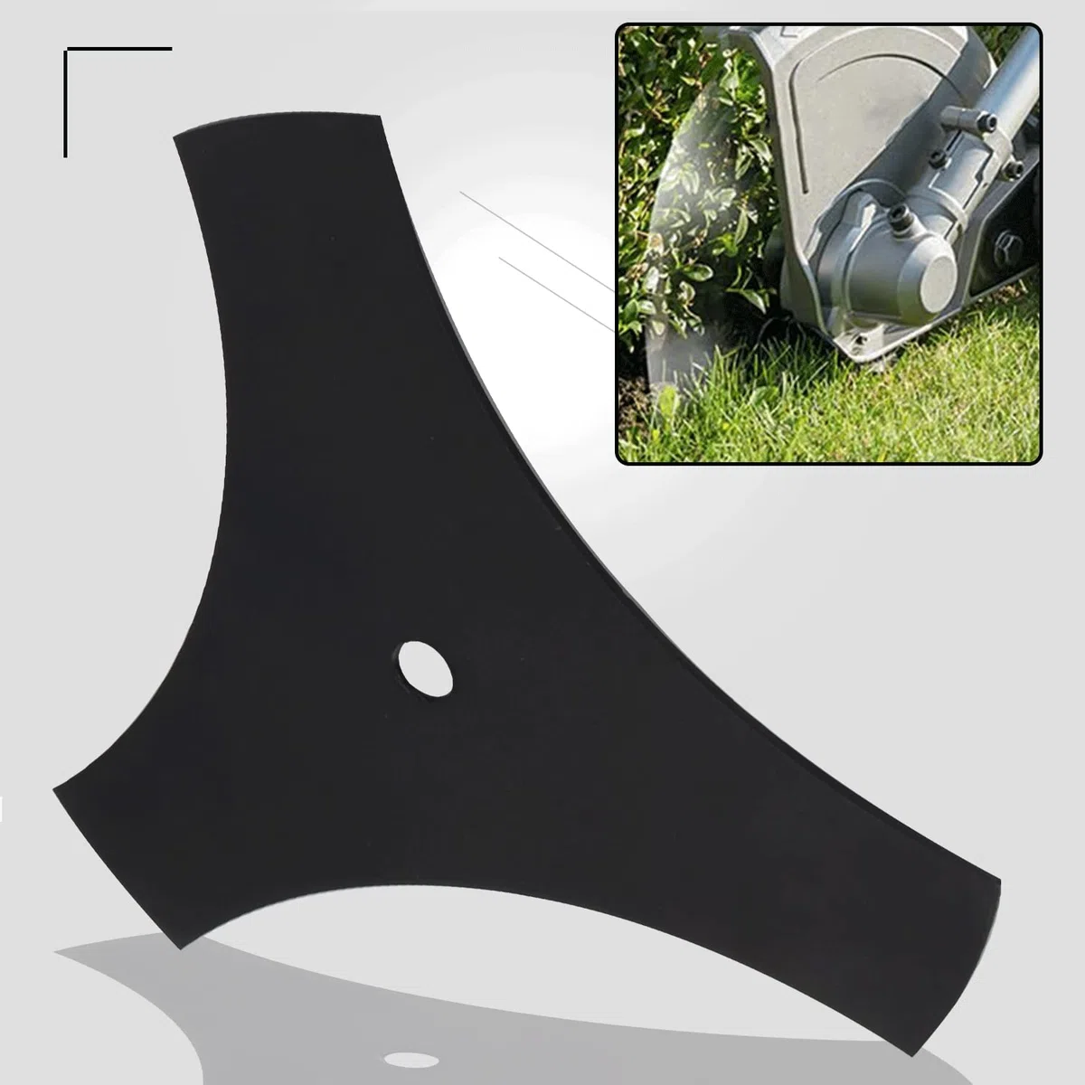 Karbay Hoja de bordeadora de 3 puntas (agujero central de 9 x 1/2 pulgadas) compatible con SWLE0799 79 cc Walk Behind a gas, reemplaza 4540020800