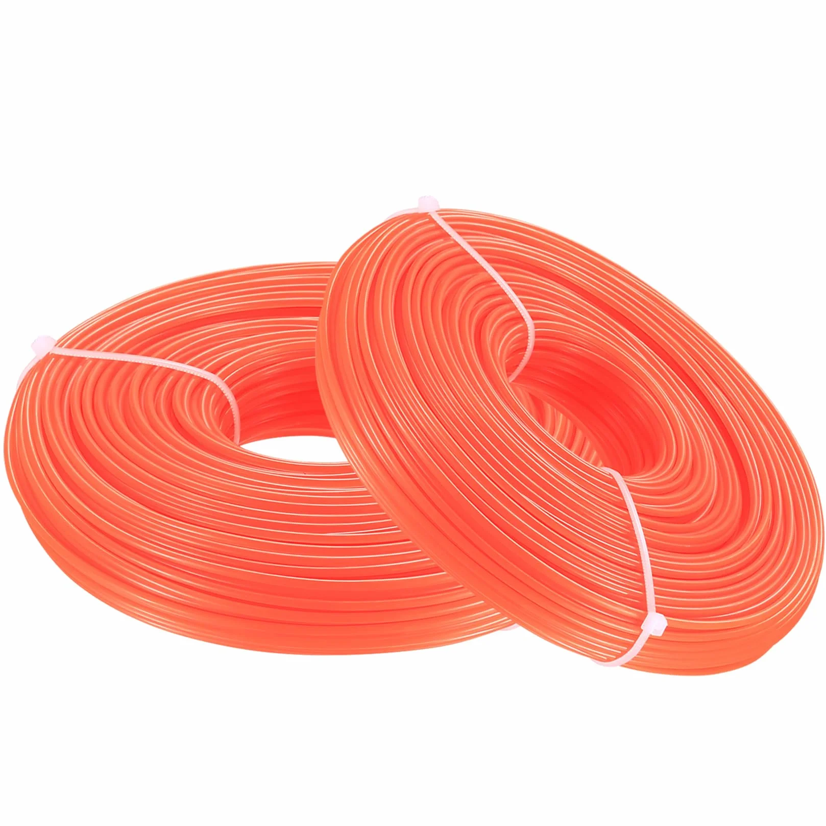 2 Rollos Hilo para Desbrozadora de Césped, 2,0 mm x 50 m Línea de Corte para Cortacésped, Corte Hilo de Nailon Redondo para Cortacésped, Hilo Alambre para Recortadora, Naranja, 100 Metros en Total