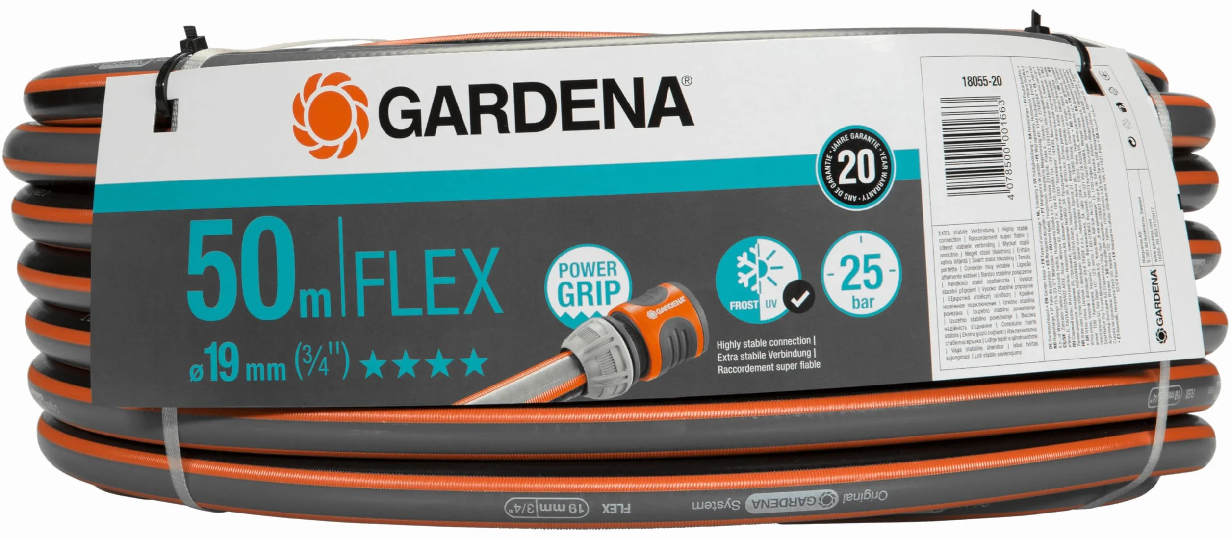 Gardena Manguera Flex Ø 19 mm Rollo de 50 m, Estándar