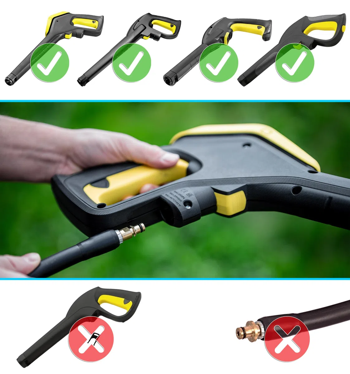 TC TECHNIC Manguera de alta presión para Karcher Serie K con rosca M22x1,5mm - Nylon trenzado - Click Connect - Accesorio Karcher - Para altas presiones y temperaturas - 5m