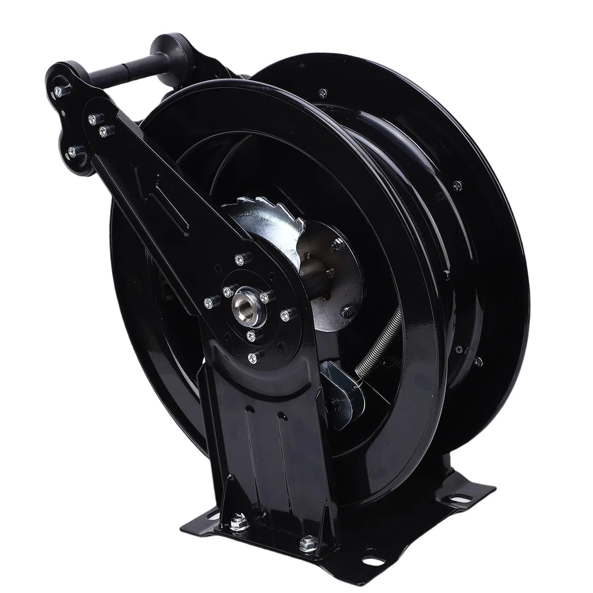 Rodillo de manguera de lavado de alta presión Rebobinado automático pesado 4000PSI para uso al aire libre Acero al carbono Regla de lavado de energía de 32,81 pies para limpiadores