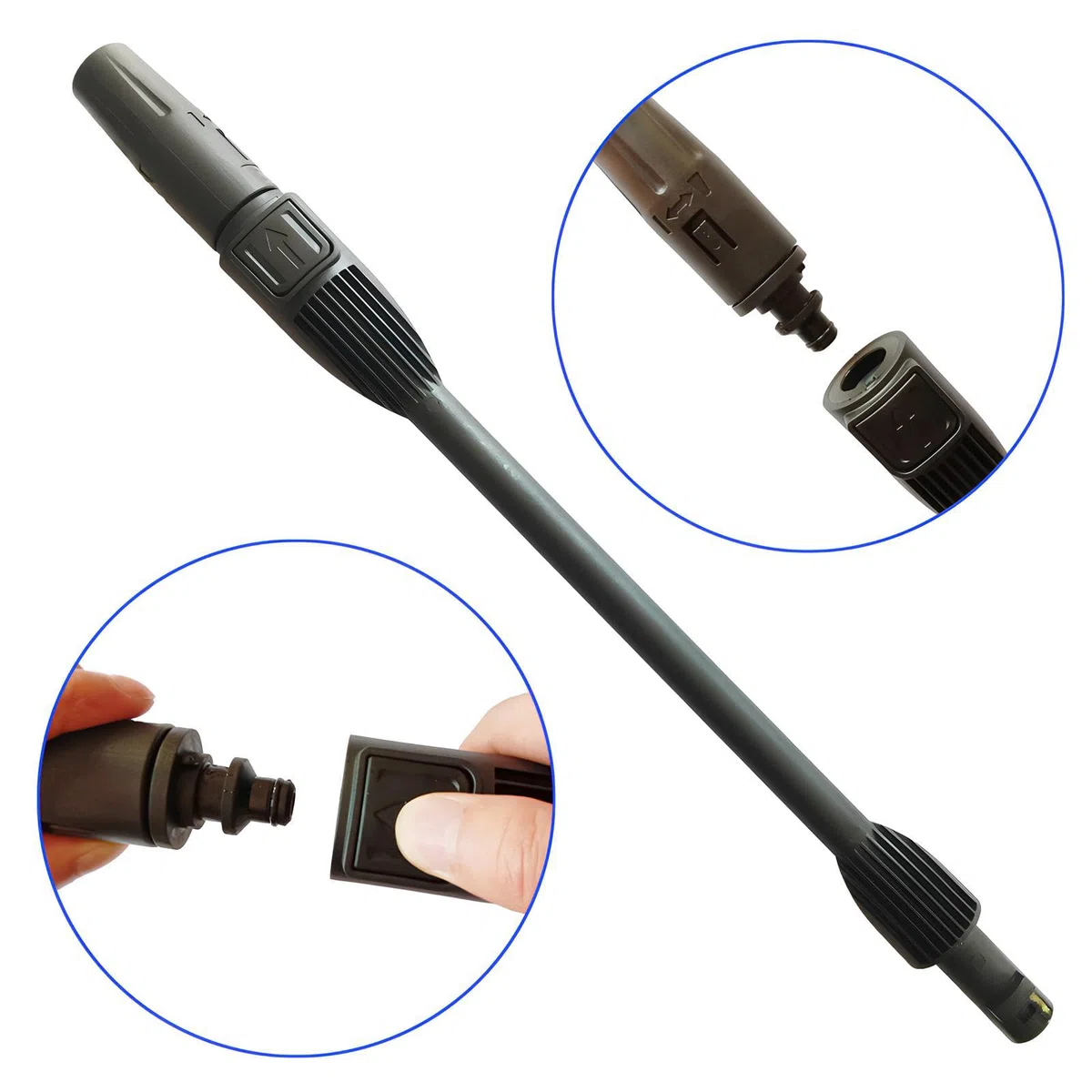 Pistola Pulverizadora de Hidrolimpiadora, Pistola de Pulverización de Repuesto con Lanza Jet, Solo Compatible con los Nuevos Modelos Kärcher K2-K7 con Racores de Manguera Quick Connect
