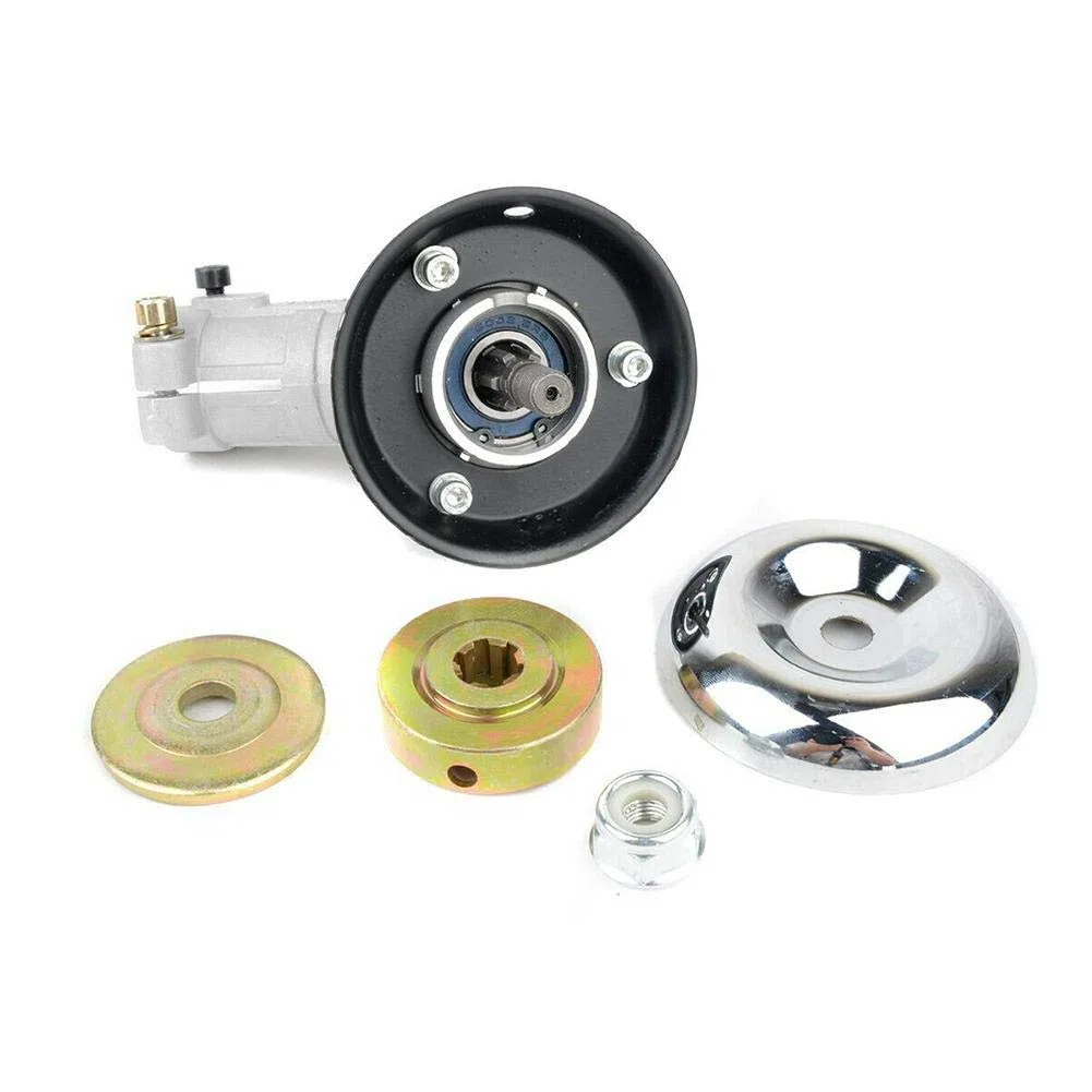 Cabezal de engranaje para desbrozadora, universal de 26 mm de diámetro, 9 dientes, caja de engranajes de cortacésped de repuesto para varias desbrozadoras (blanco)