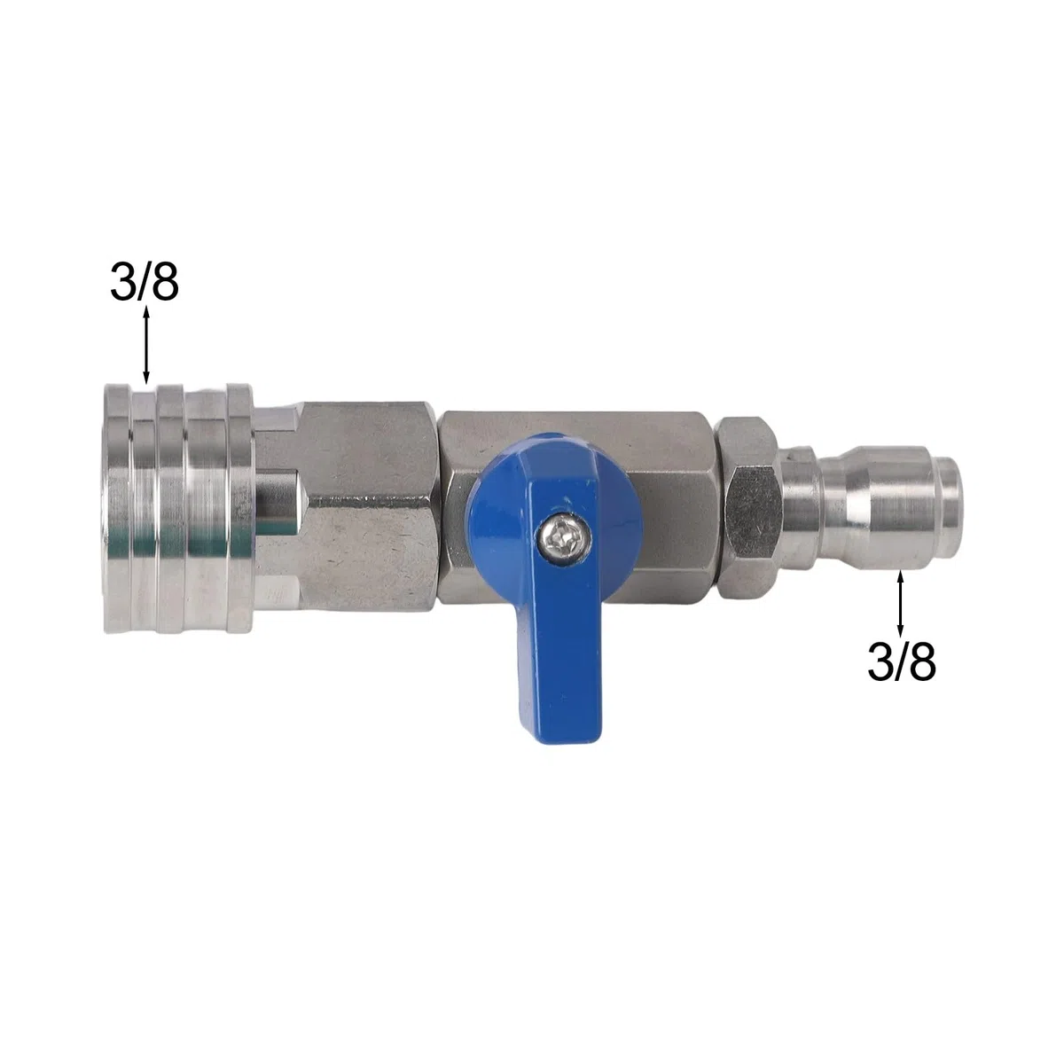 Válvula de bola de acero inoxidable de alta presión de 3/8 pulgadas para lavado a presión, clasificación de 4000 PSI, incluye cinta resistente a fugas