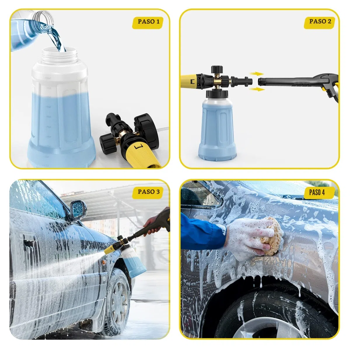 OHAYORI Lanza de espuma para Karcher K2-K7, cañón de alta presión ajustable, accesorio de lavado de coche con boquilla mejorada