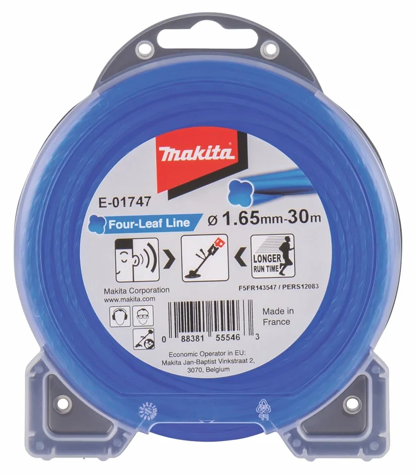 Makita E-01747 Desbrozadora de hilo de trébol de alambre azul 1,65mm 30m