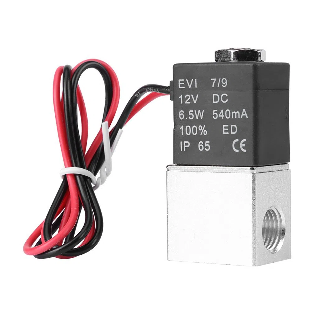Válvula Electromagnética Cerrada por Defecto de Aluminio, Válvula Neumática DC 12V para Equipos Industriales