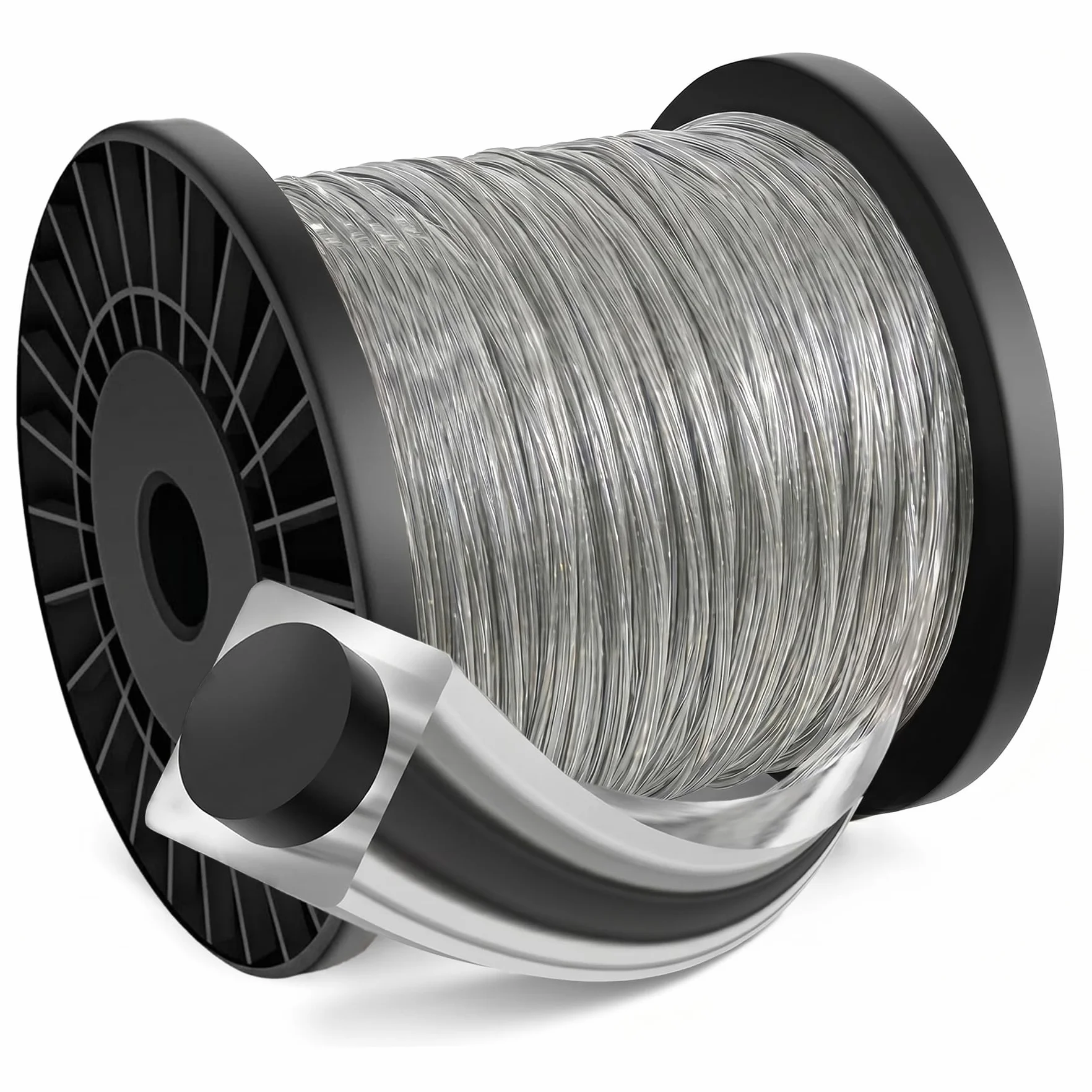 Forever Speed Hilo Desbrozadora, 2.4 MMX 100 m Cable, Universal Hilo Nylon, Gris Negro, Retorcido