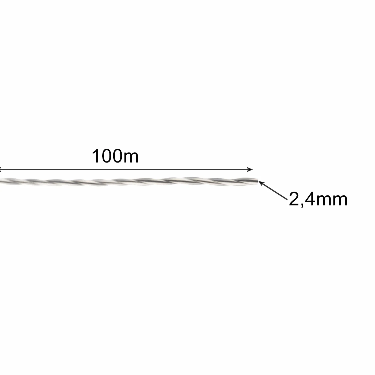 Hilo de corte Bigstren para desbrozadora, hilo de recortadora de césped, hilo de 2,4 mm, repuesto 100 metros 21073