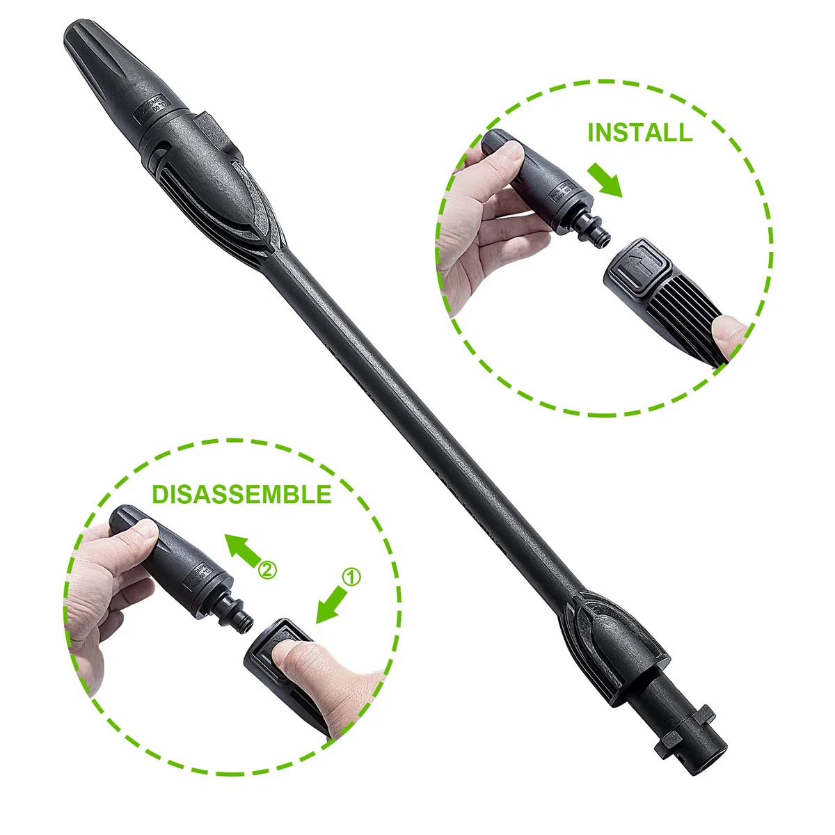 YUET Lanza de Limpieza para Karcher K2 K3 K4 K5 K6 K7 Lanza de chorro para limpiador de alta presión Boquilla de Pulverización de Alta Presión Lance Reemplazo Accesorios Lance de repuesto para Kärcher