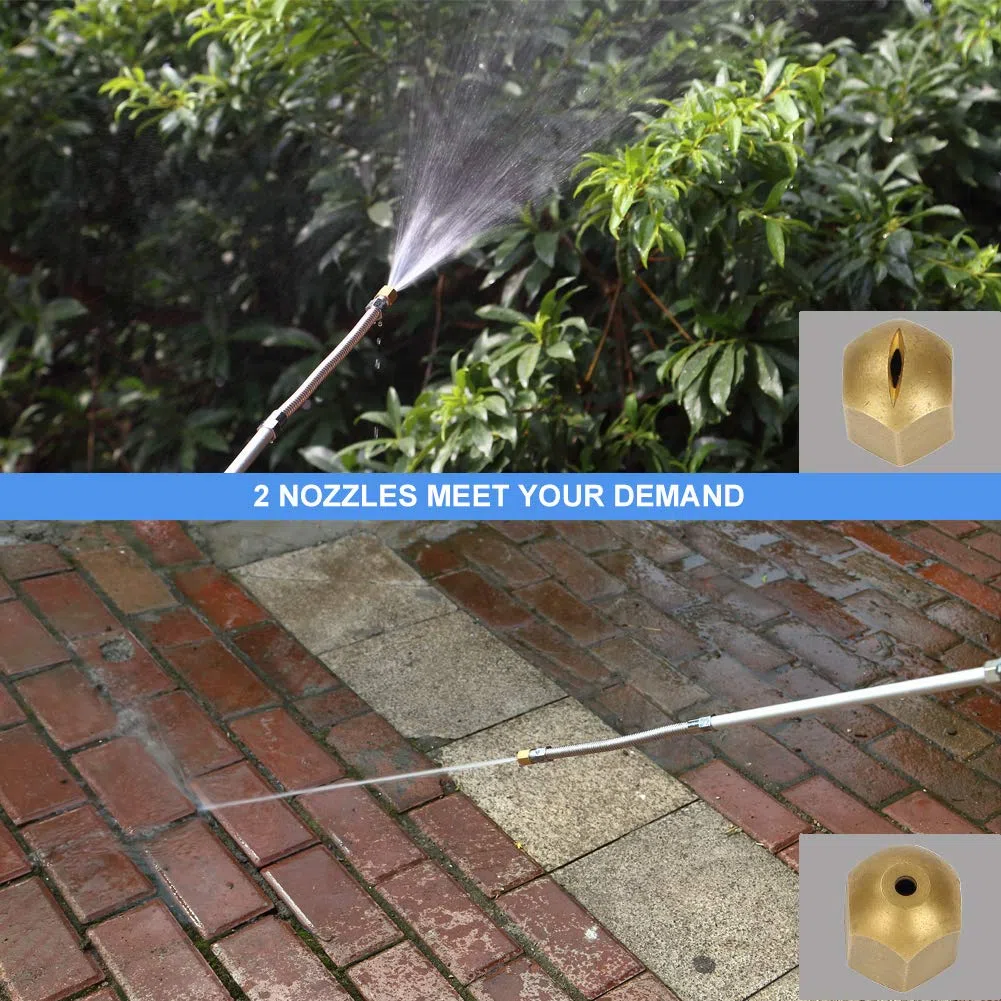 Jetnozzle 2-in1 High Pressure Power Washer for house, Jet Nozzle High Pressure Hose Nozzle, Power Nozzle for Garden Hose (Blue)