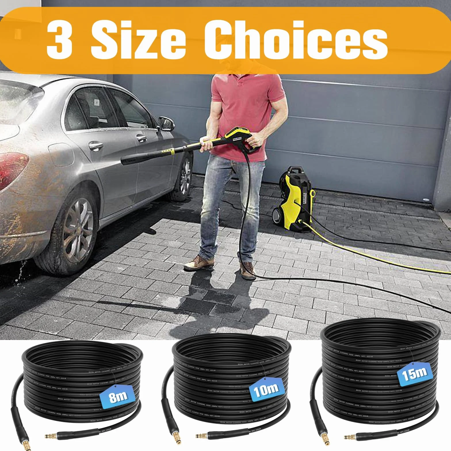 8M Manguera Presión Para Kärcher K2 K3 K4 K5 K6 K7 Hidrolimpiadora Mangueras de Alta Presión Para Kärcher Repuesto Accesorios Lavadora Presion Extensión Hose Alargador Conector Rápido