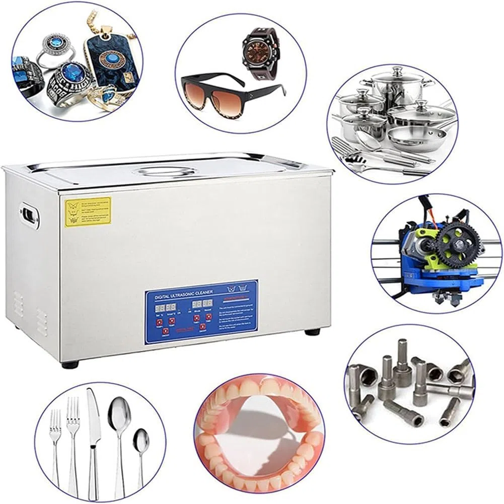 Limpiador ultrasónico de discos de vinilo de 6 litros, sistema de limpieza de discos de vinilo con calefacción de 180 W con rejilla de secado Limpieza de LP de doble cara con rotación automática