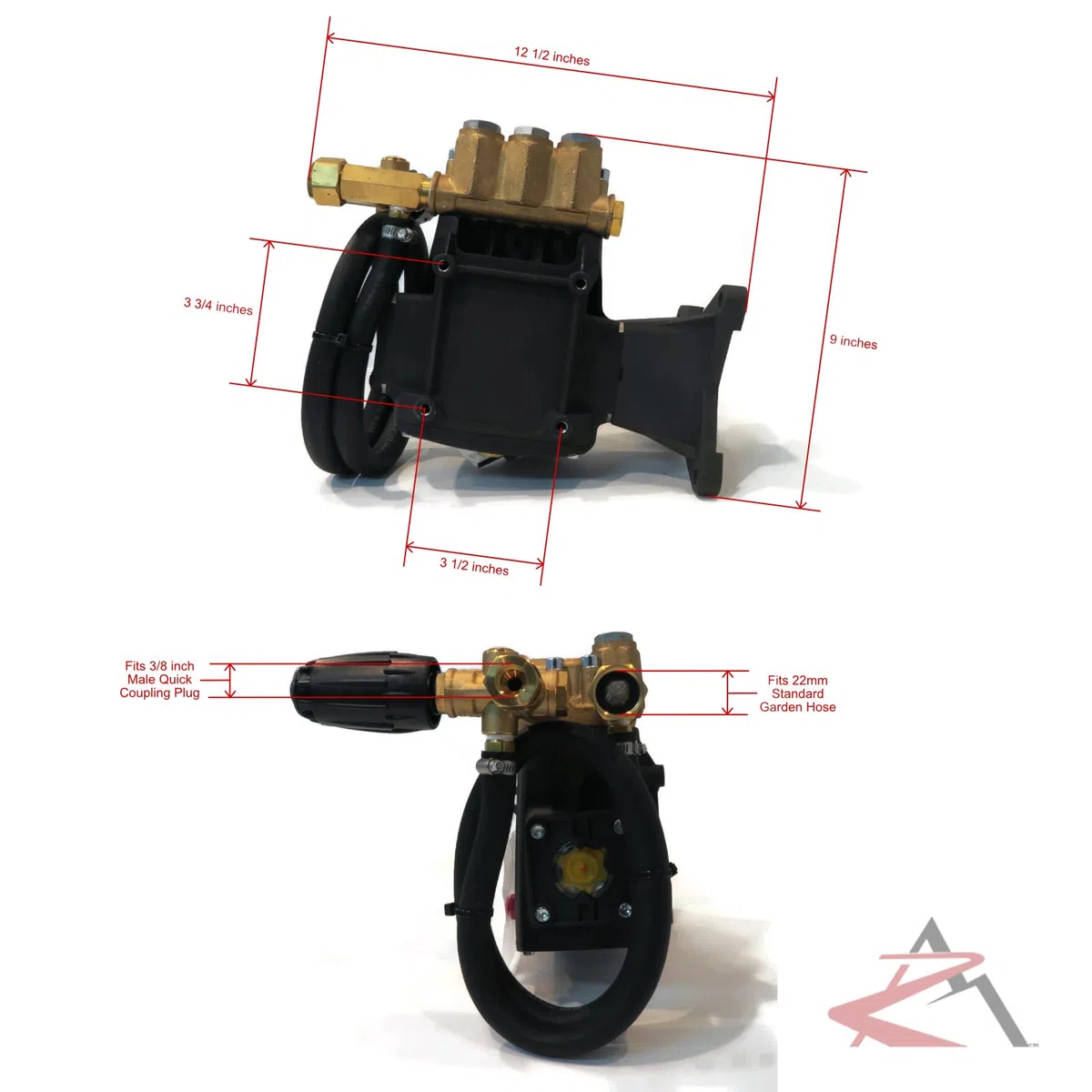 OEM | Bomba de lavado a presión de 4000 psi AR y descargador VRT3 - Sustituye a RSV 4G40 EZ