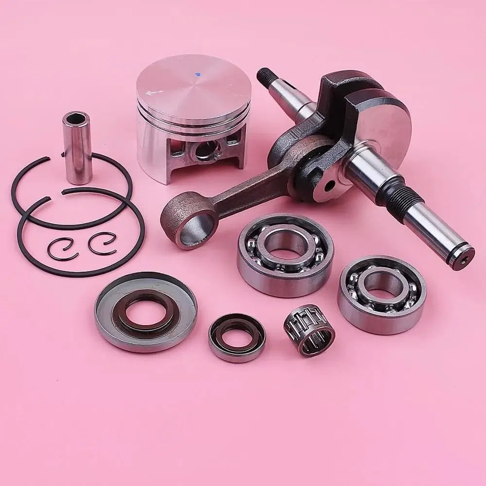 Kit de Aceite de cojinete de cigüeñal de Motosierra Compatible y Kit de pistón para MS380 038 Modelos 52 mm