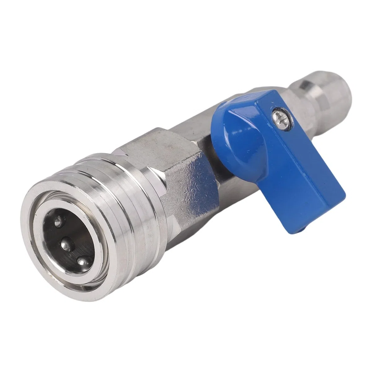 Válvula de bola de acero inoxidable de alta presión de 3/8 pulgadas para lavado a presión, clasificación de 4000 PSI, incluye cinta resistente a fugas