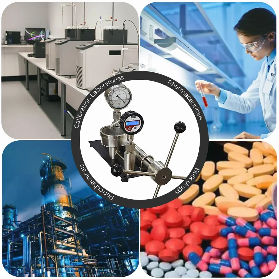 *Envío el mismo día* Calibrador de presión y vacío de mesa (rango: 0-400 kg/cm²) para laboratorios de calibración, productos farmacéuticos y petroquímicos Modelo: AI-PCAL 1