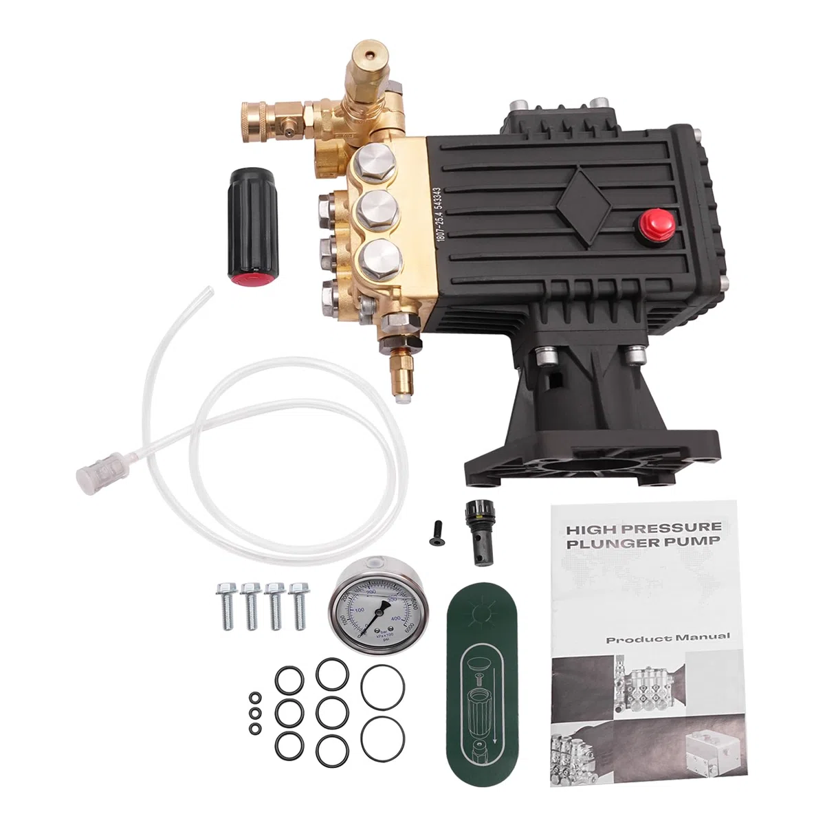 Bomba de lavado de alta presión, 4000 PSI, bomba de latón de 4 GPM para motores de 9-15 hp, eje de 3/4 pulgadas