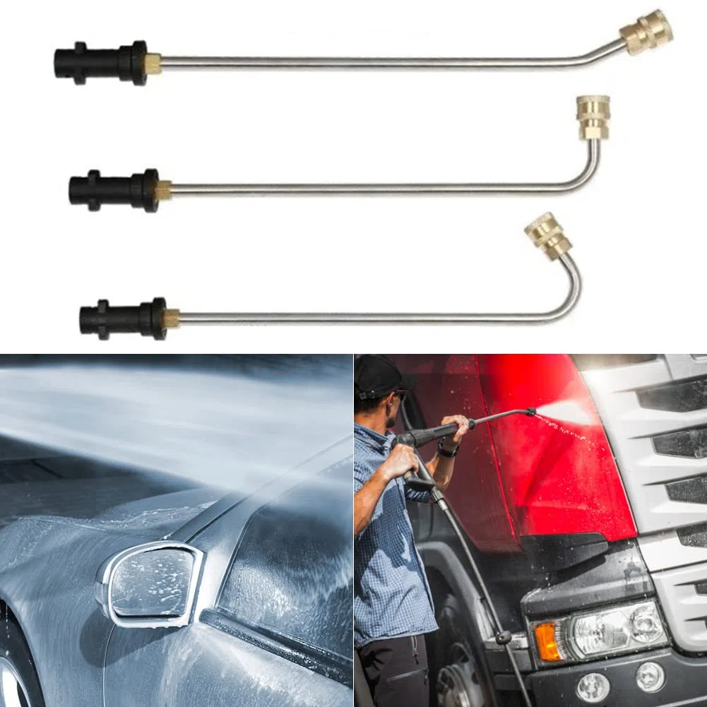 Varita de extensión para pistola de lavado a presión, conector rápido de 1/4 pulgadas, barra de limpieza para pistola de lavado para Karcher K2-K7 (oro 90 grados)