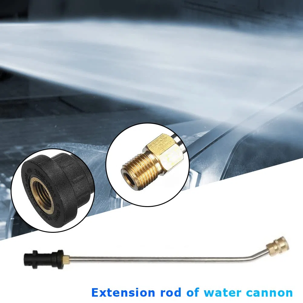 Varita de extensión para pistola de lavado a presión, conector rápido de 1/4 pulgadas, barra de limpieza para pistola de lavado para Karcher K2-K7 (oro 90 grados)