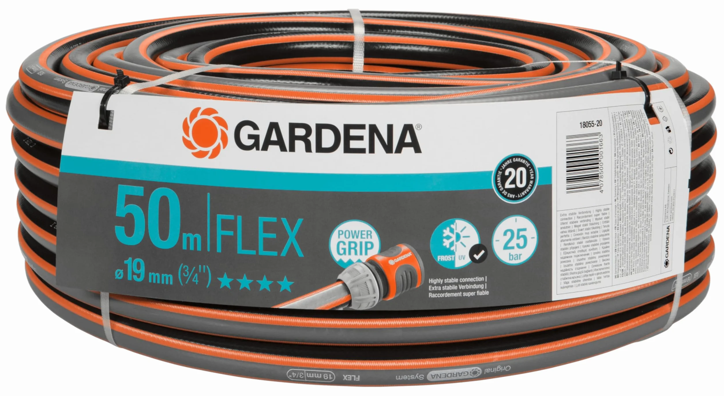 Gardena Manguera Flex Ø 19 mm Rollo de 50 m, Estándar