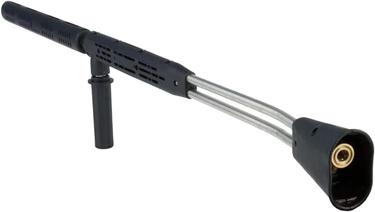 CANPUMP Doble varita y pistola de acero inoxidable de 40 pulgadas, ventilada, 5000 PSI, agarre moldeado de doble lanza para lavadora a presión eléctrica