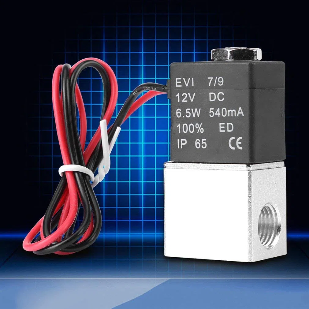 Válvula Electromagnética Cerrada por Defecto de Aluminio, Válvula Neumática DC 12V para Equipos Industriales
