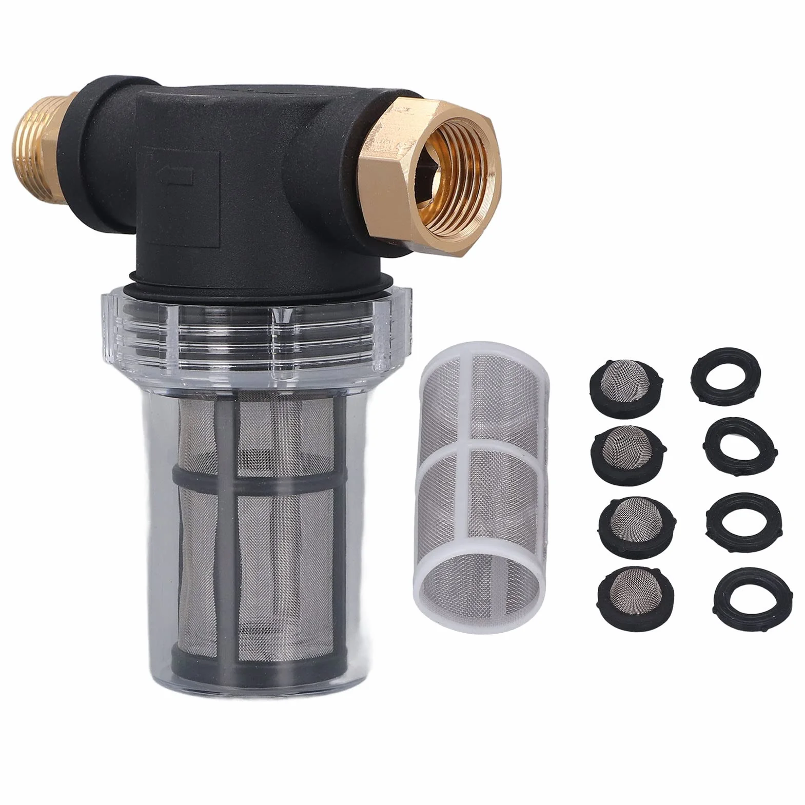 Filtro de Agua para Lavadora a Presión, Protege Las Piezas, Evita Bloqueos y Daños, Rosca de 3/4 de Pulgada, con Conexión de Manguera Doméstica, para Filtración de Sedimentos y