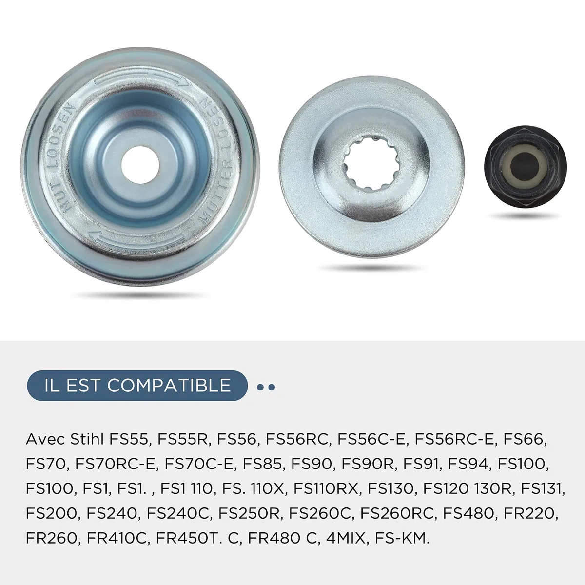 Viabrico - Kit de Tuerca para desbrozadora (Universal, FS55, FS55R, FS56, FS56RC, FS70R, FS80, FS85, FS90, FS90R, FS94, FS100Rx)