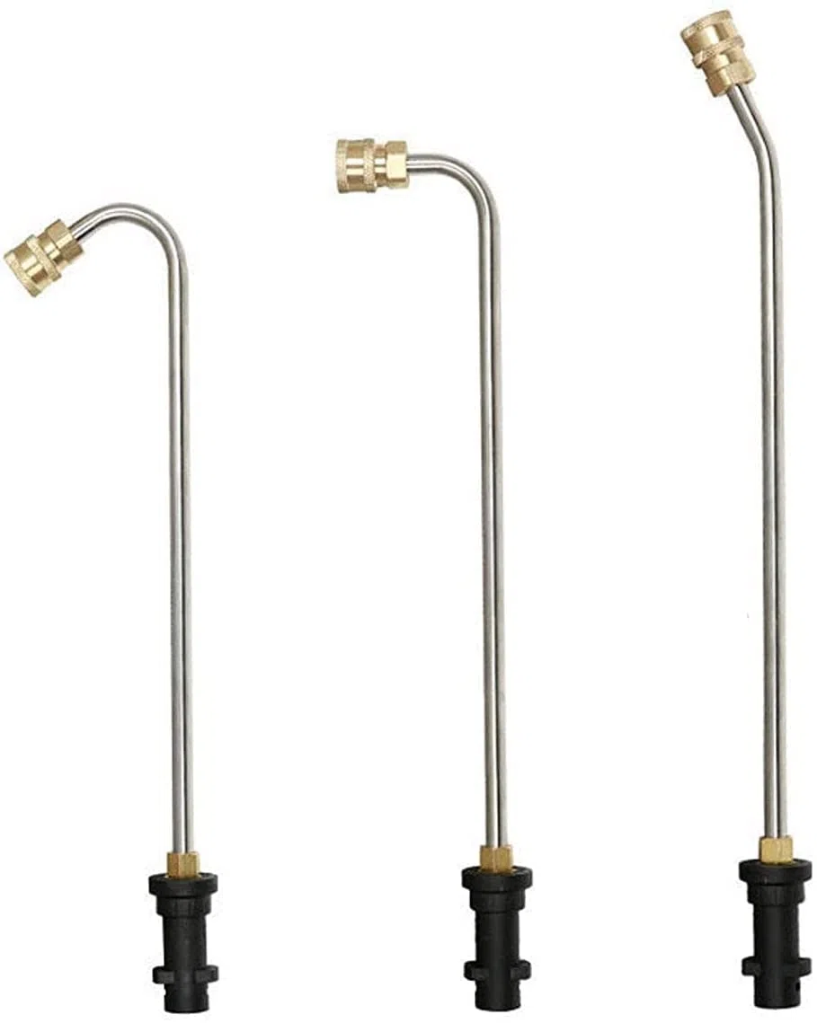 Varita de extensión para pistola de lavado a presión, conector rápido de 1/4 pulgadas, barra de limpieza para pistola de lavado para Karcher K2-K7 (oro 90 grados)