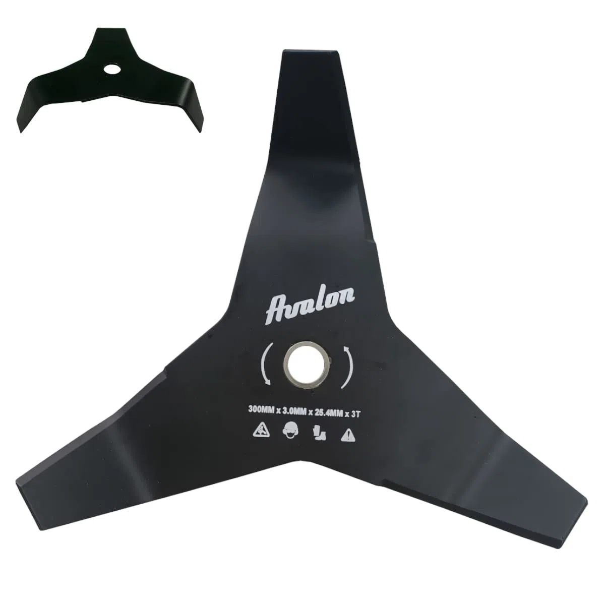 Avalon - Disco de 3 Puntas Universal para Desbrozadora, Cuchilla de Acero de 3 mm (300 x 4 mm) para Cortar Zarzas y maleza densa