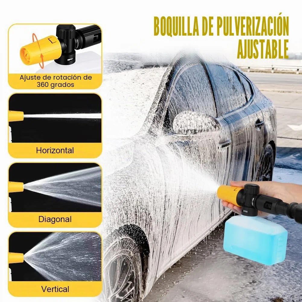 HOTUT Lanza de Espuma para Kärcher K2 K3 K4 K5 K6 K7, 400ml Cañón de Espuma de Nieve, Ajustable Lanza de Jabonadura Dispensador Accesorio, Accesorio de Lavado de Coche Compatible para Kärcher Serie K