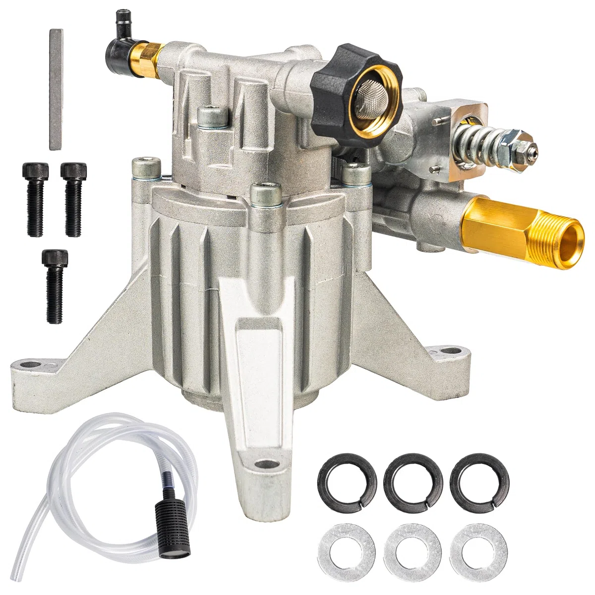 Hourleey Bomba de lavado a presión vertical de eje de 7/8 pulgadas, 3400PSI 2.5GPM, bomba de repuesto para lavadora eléctrica, bomba de lavadora eléctrica para lavadora de gas, compatible con Simpson,