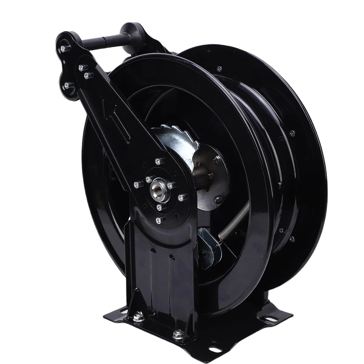 Rodillo de manguera de lavado de alta presión Rebobinado automático pesado 4000PSI para uso al aire libre Acero al carbono Regla de lavado de energía de 32,81 pies para limpiadores