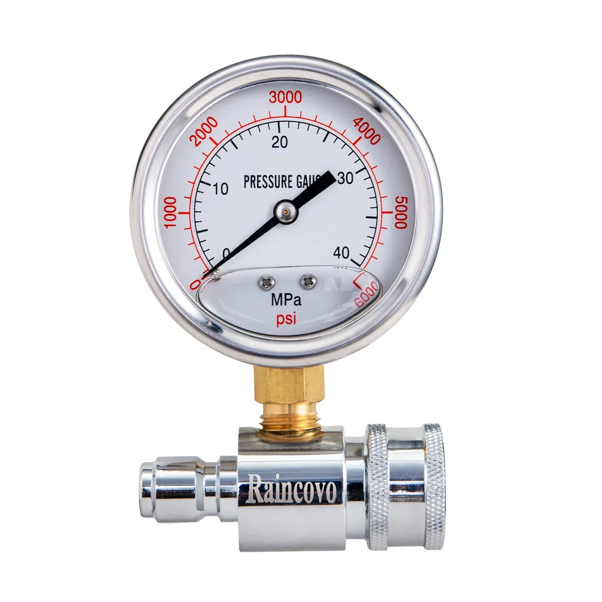 Raincovo Medidor de presión para lavadora, 6000 PSI, conexión rápida de 3/8 pulgadas, medidor de presión para lavadora eléctrica