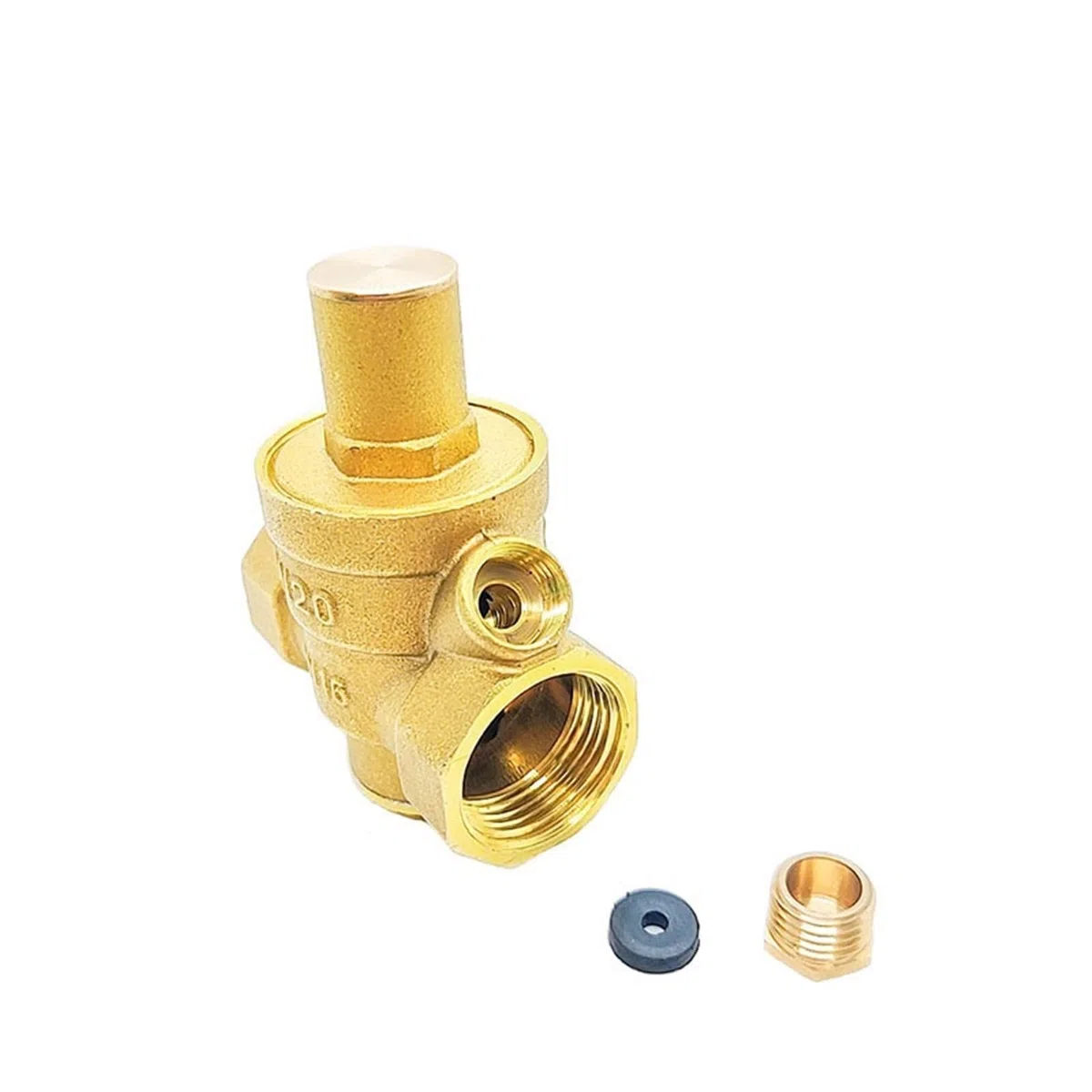 Válvula de Presión de Agua Válvula Reductora y mantenedora de presión de Agua de latón de 2" Válvula de Alivio Ajustable y reguladora(Valve with Gauge)