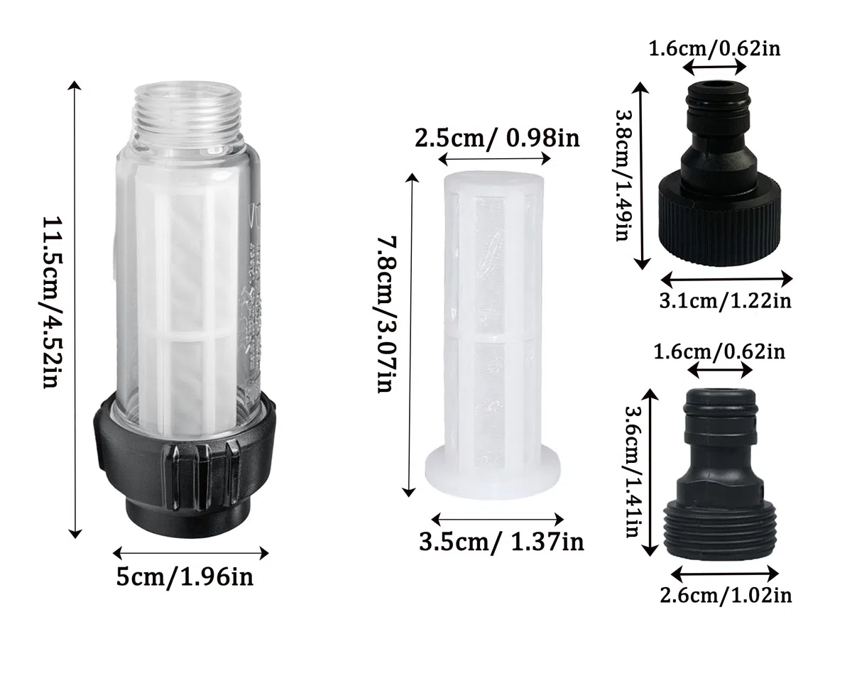 Morlight 2 Filtro Lavadora con Presión, Manguera Multiuso con 4 Insertos y 4 Rápidos Adaptadores