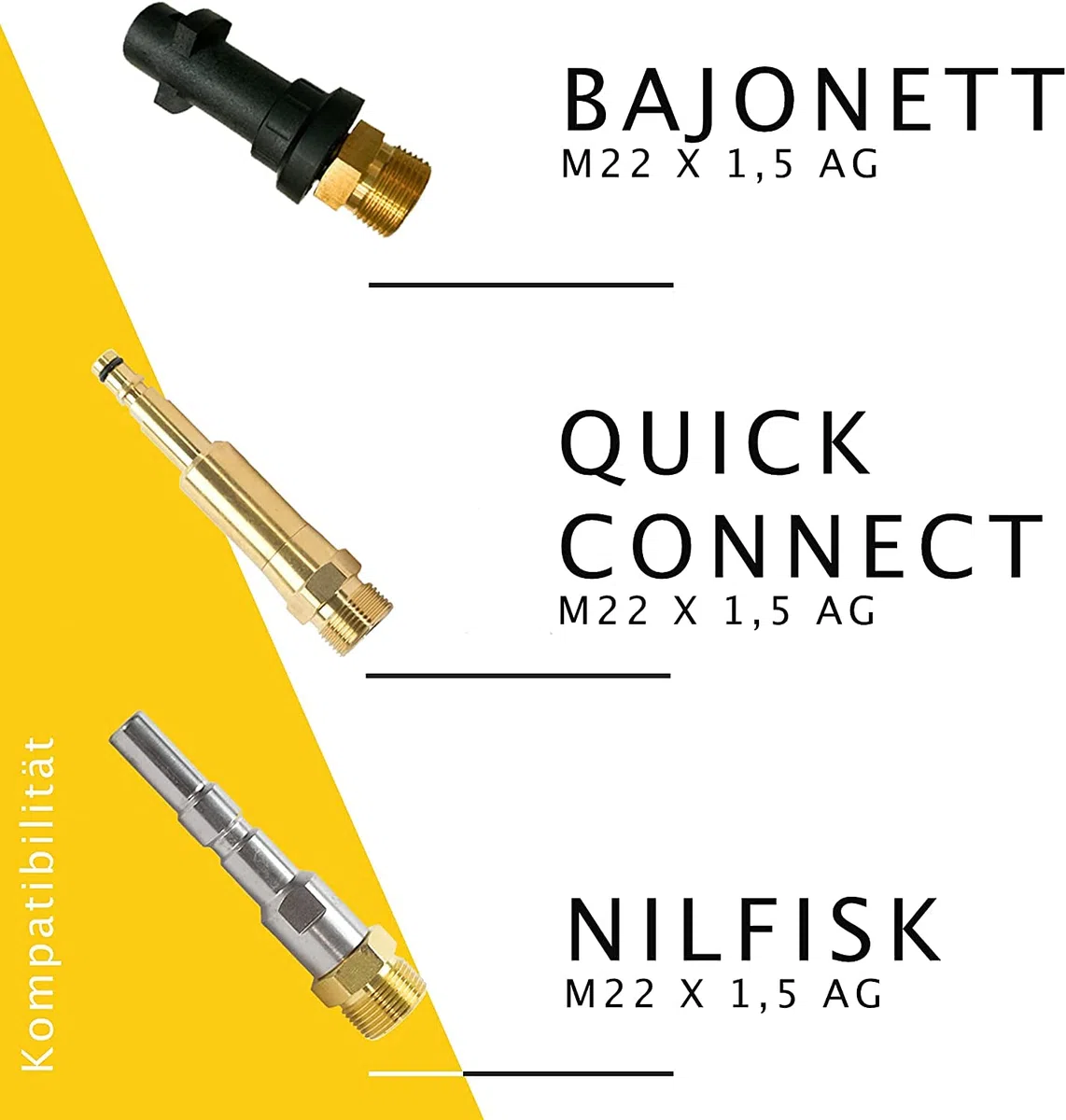 M&M Smartek manguera desatascadora 40 m, kit 7 piezas, para KEW/Nilfisk | Kit desatascador con manguera, adaptadores y boquillas según variante; comprobar conexiones, presión, contenido y equipo.