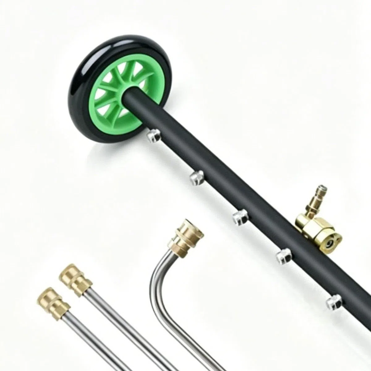Kit de Limpieza de Bajos de Coche: de Alta Presión, Cepillo, Accesorios, Acero Y Cobre, Estable Y Adecuado para La Limpieza.