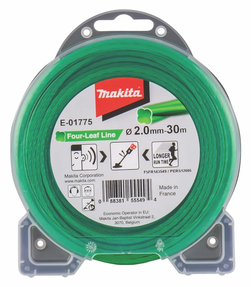 Makita E-01775 Desbrozadora hoja trébol alambre verde Cortadora hilo 2,0mm 30m