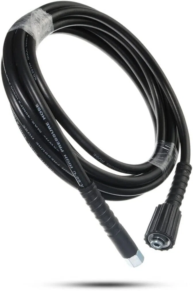 YUET Manguera de repuesto para lavadora de alta presión de 5 m para lavado de coches, limpieza de jardín, M14 x M22 (14 mm), conector de rosca, tubo de chorro y drenaje de 16 pies