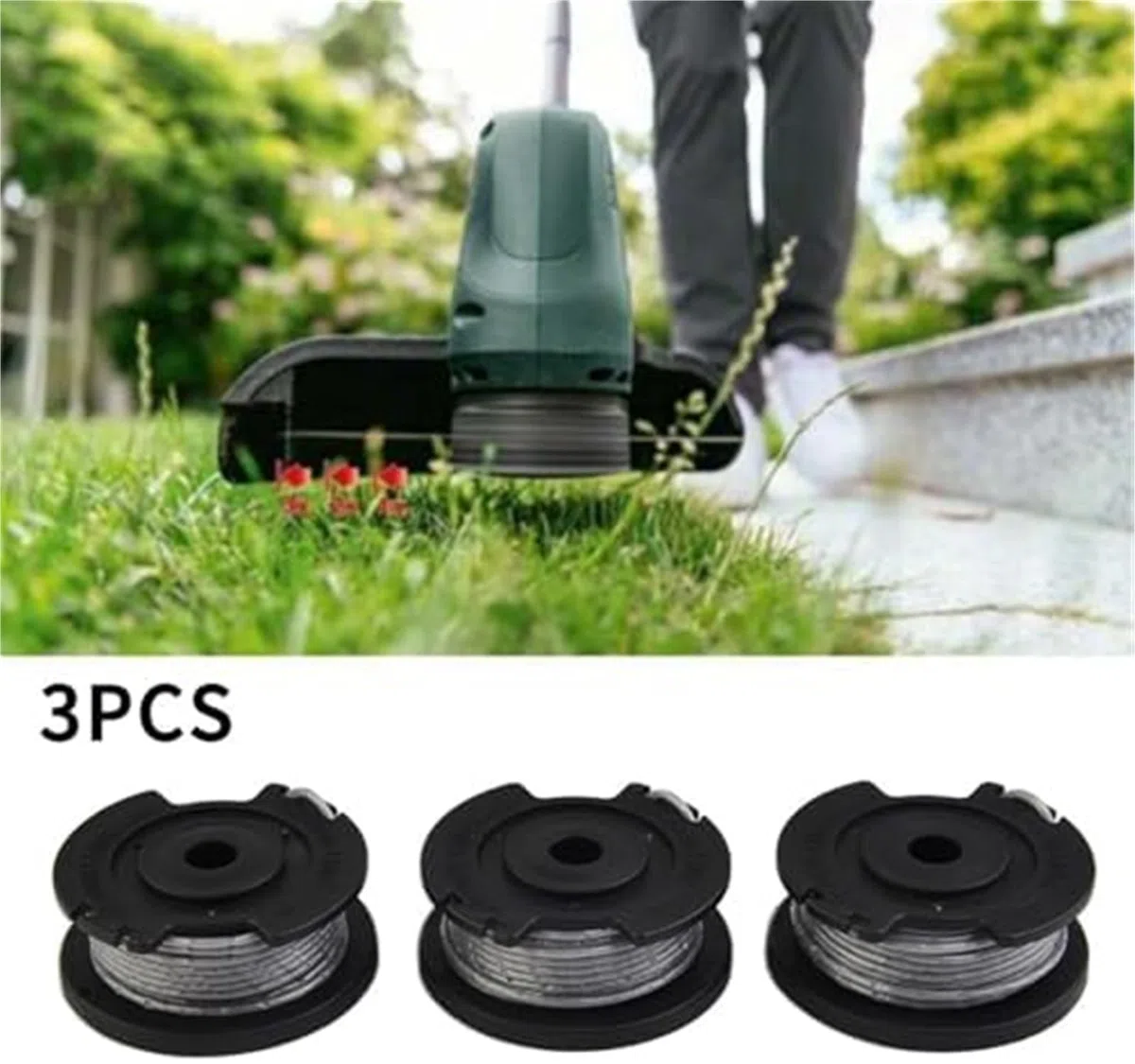 Bobina automática para cortadora de césped Paquete de Carrete 3/9/15, para línea 4M Easygrasscut 18V 23 26 18-230 18-260 1,6(Black 15pcs)