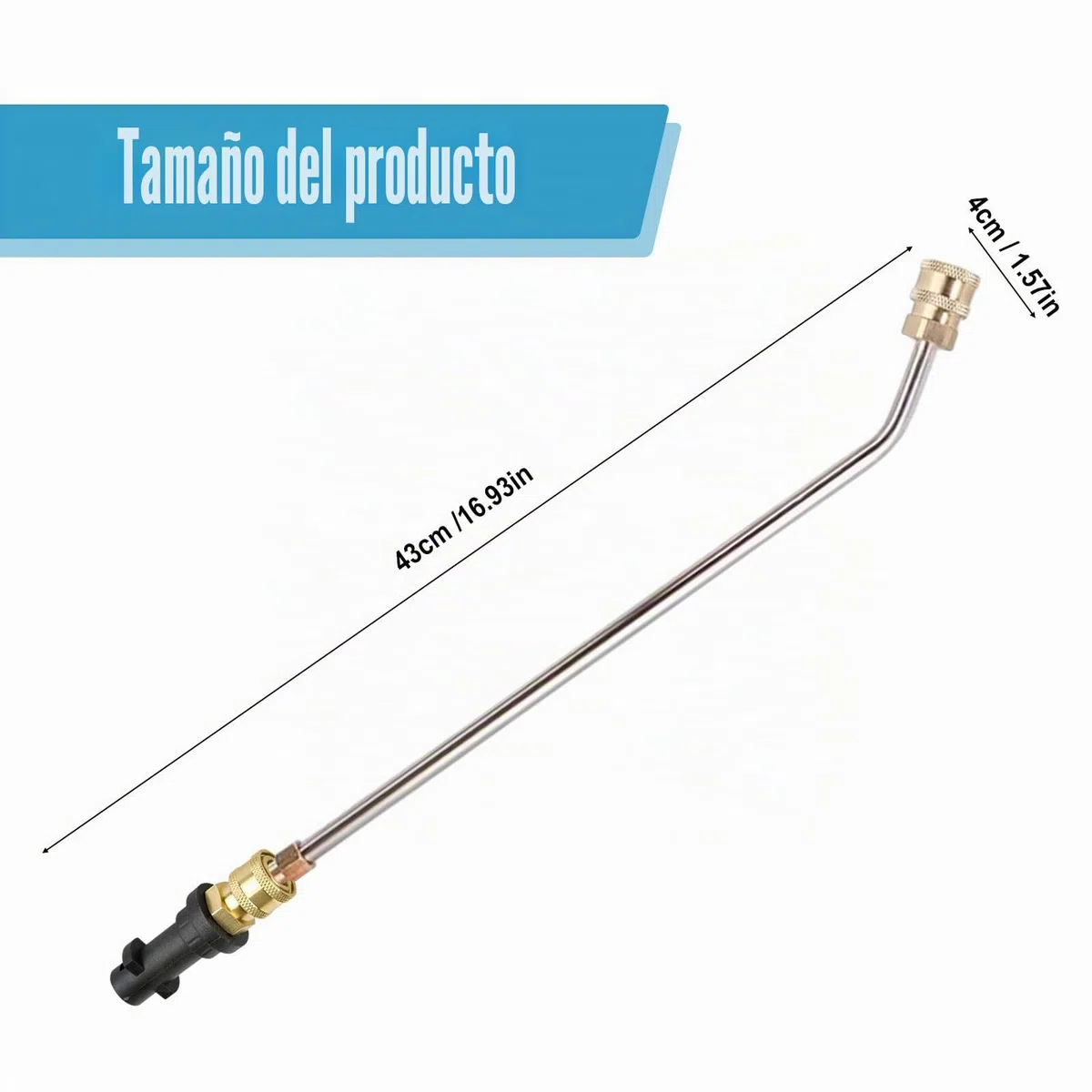 Varita de extensión para lavadora a presión, lanza de pulverización en ángulo de 90 grados/30 grados para Karcher K2 K3 K4 K5 K6 K7, con 5 boquillas de pulverización (30 grados)